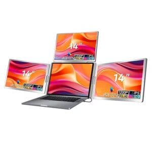Portable Triple & Quad Laptop Monitor Extender – 14” / 15.6” / 16” IPS Full HD (1080P 16:9 & 1200P 16:10) – Compatible with MacOS & Windows